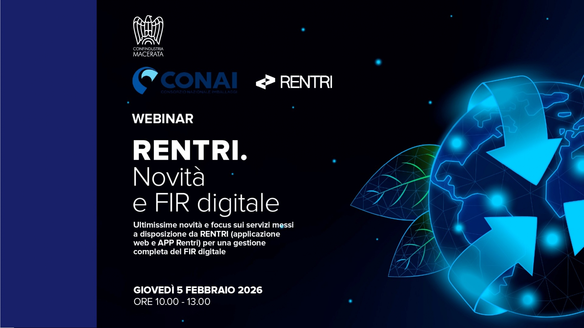 WEBINAR: RENTRI. Novità e FIR digitale - 5 febbraio 2026 - ore 10.00-12.00